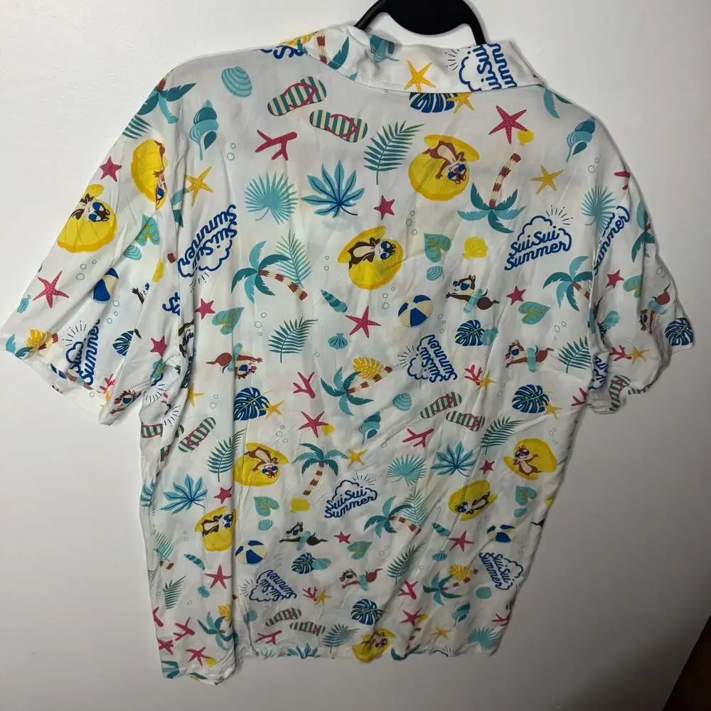 Tokyo Disney Resort Sui Sui Summer Chip 'n Dale Tropical M Button-Down Shirt
